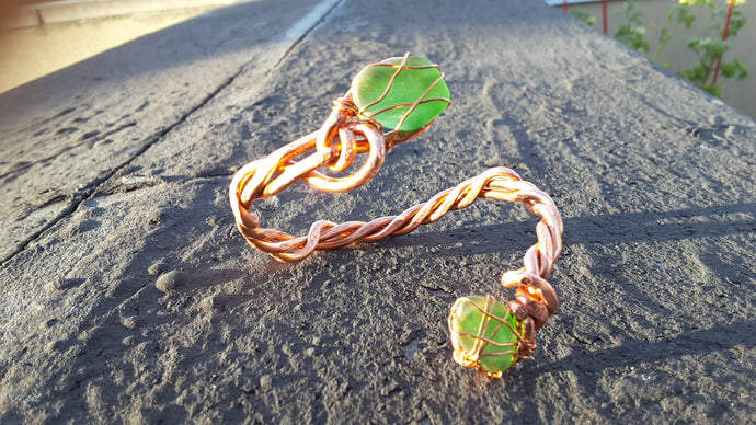 Copper snake clutch bracelet